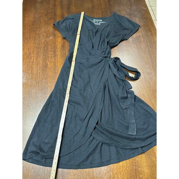Pact Black Basic Wrap Dress Women Small Organic Cotton Minimalist Capsule Soft - Picture 5 of 5